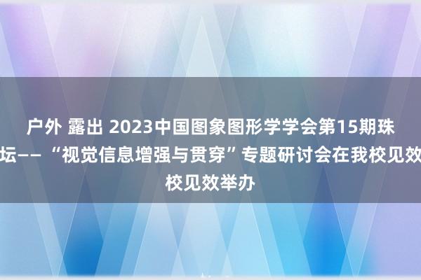 户外 露出 2023中国图象图形学学会第15期珠峰论坛—— “视觉信息增强与贯穿”专题研讨会在我校见效举办